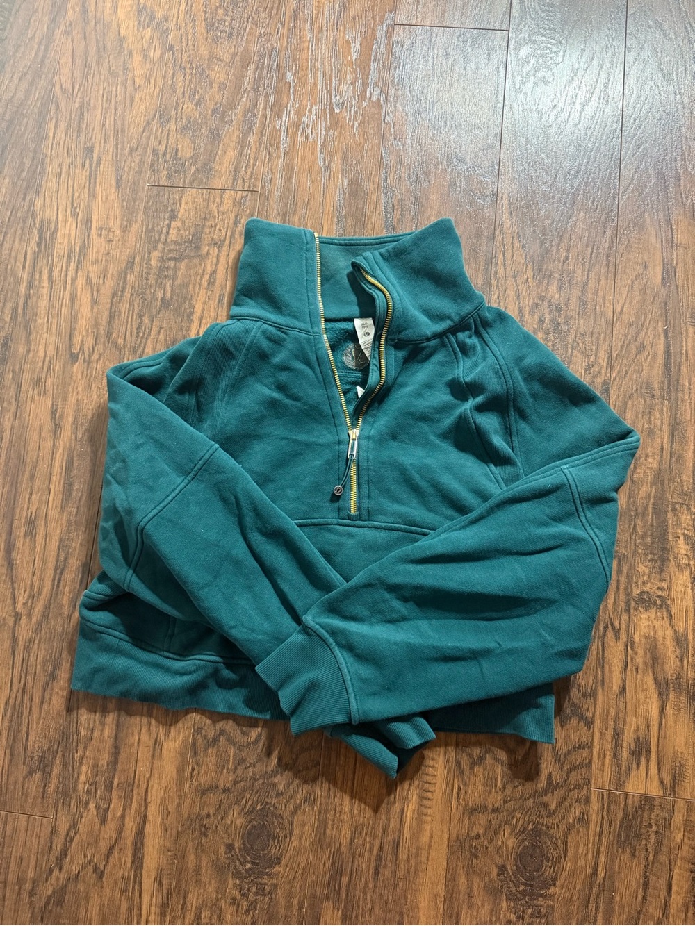 Lululemon Scuba Oversized Funnel Neck Half Zip in Storm Teal